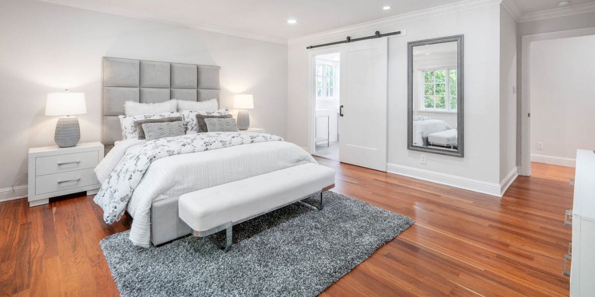 Beautifully staged master bedroom